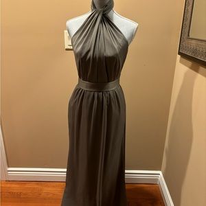 White by Bear Wang bridesmaid dress- gray